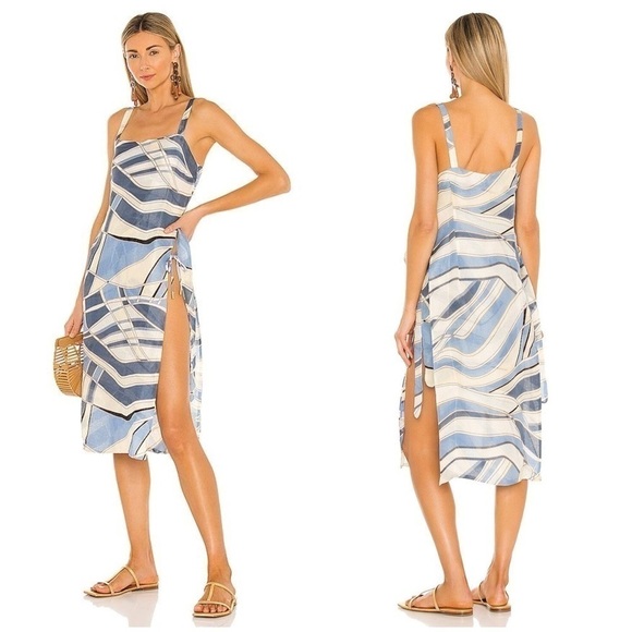 CULT GAIA Este Tunic Cover Up In Blue Wave